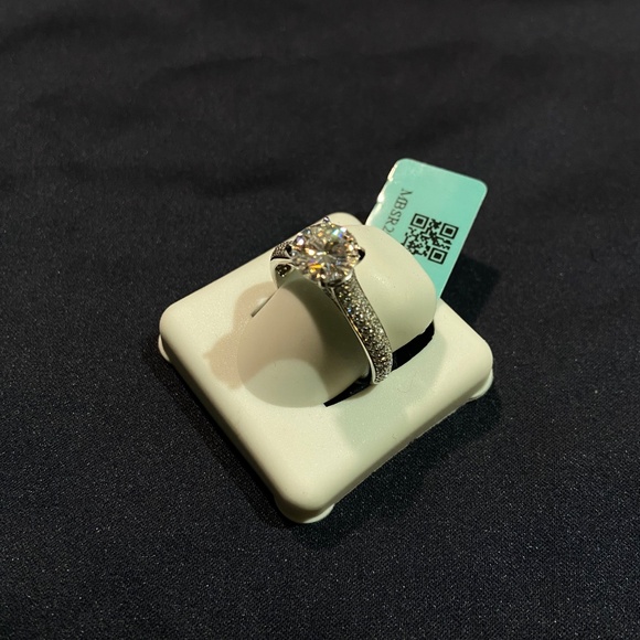 Moissanite Engagement Ring – 4.52 CTW Cushion Cut – 925 Sterling Silver (VVS D) - Picture 3 of 4